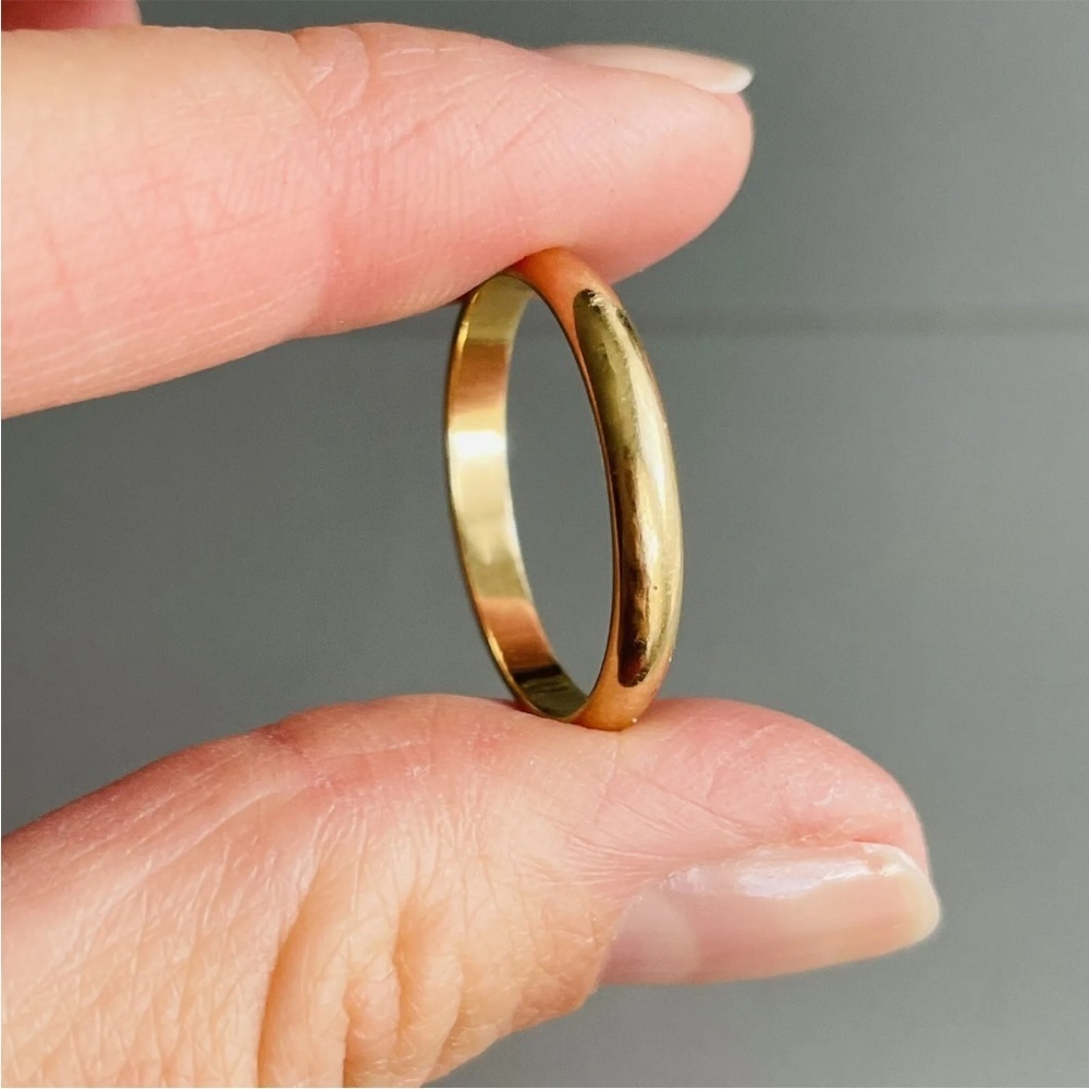 Solid 14k Yellow Gold “Bristol” Stack Ring Band - image 1